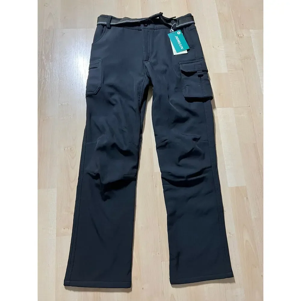 JOMLUN Cargo Pants Kids Size L Black Softshell Hiking Outdoor Travel Tactical